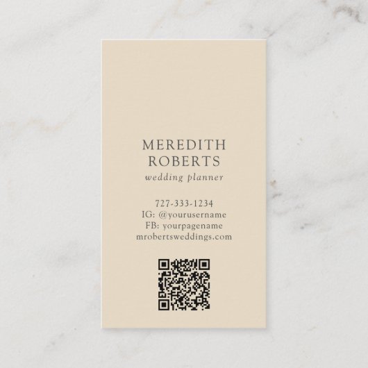 Elegante Vintage Rose Vertikal Visitenkarte (Rückseite)