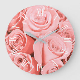 Elegante Vintage Rose | Wall-Uhr Große Wanduhr