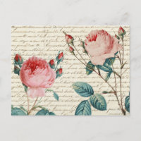 Elegante Vintage Rose zum Schreiben von französisc