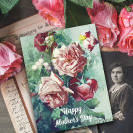 Elegante Vintage Rosen Aquarellmalerei Karte