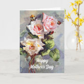 Elegante Vintage Rosen Aquarellmalerei Karte (Gelbe Blume)