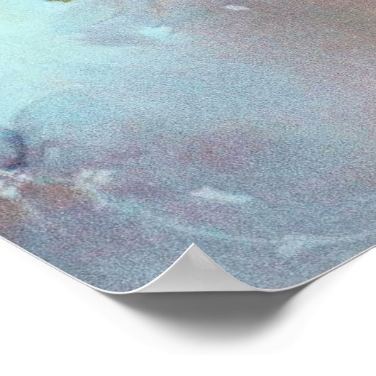 Elegante Vintage Rosen Aquarellmalerei Poster (Ecke)