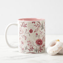 Elegante Vintage-Rosen-Blumenmuster-Kaffeetasse