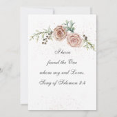 Elegante Vintage Rosen Christliche Hochzeit Einladung (Rückseite)