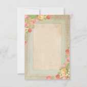 Elegante Vintage Rosen danken Ihnen Dankeskarte (Rückseite)