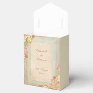 Elegante Vintage-Rosen-Hochzeit Geschenkschachtel