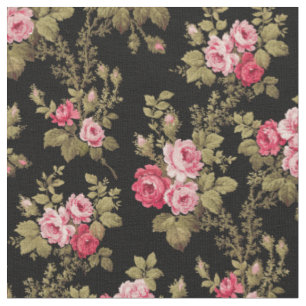 Elegante Vintage-Rosen in Rosa vor schwarzem Hinte Stoff