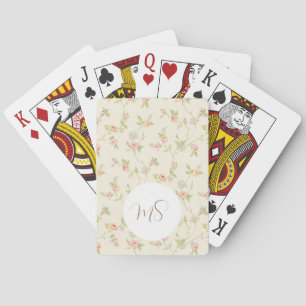 Elegante Vintage-Rosen individuell angepasst Spielkarten