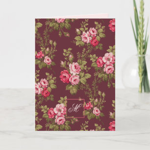 Elegante Vintage-Rosen mit Monogramm-marunem Hinte