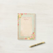 Elegante Vintage Rosen Post-it Klebezettel (Auf Schreibtisch)