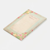 Elegante Vintage Rosen Post-it Klebezettel (angewinkelt)