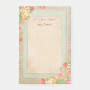 Elegante Vintage-Rosen Post-it Klebezettel