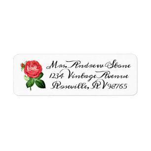 Elegante Vintage Rosen-weibliche mit Blumenadresse