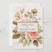 Elegante Vintage Rosenhochzeit Einladung (Rückseite)