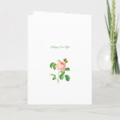 Elegante Vintage Rosenrosen Einladung zur Hochzeit (Rückseite)