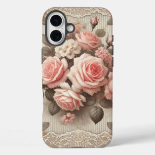Elegante Vintage Rosenstraße mit Spitzen iPhone 16 Plus Hülle