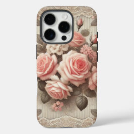 Elegante Vintage Rosenstraße mit Spitzen iPhone 16 Pro Hülle