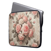 Elegante Vintage Rosenstraße mit Spitzen Laptopschutzhülle (Vorderseite Links)