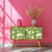 Elegante Vintage Rot- und Weißblütendrucke Seidenpapier