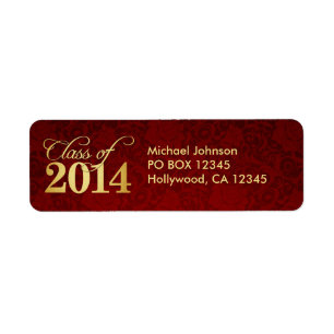 Elegante Vintage rote Damast und Goldklasse von