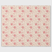 Elegante Vintage Rote Flora Geschenkpapier (Flach)