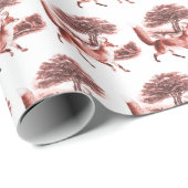 Elegante Vintage Rote Fox Country Toile Geschenkpapier (Rolleneckpunkt)