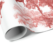 Elegante Vintage Rote Hirsche Fox Country Toile Geschenkpapier (Rolleneckpunkt)