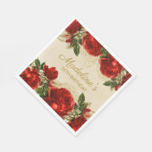 Elegante Vintage Rote Rosen 16. Geburtstag Serviette (Ecke)