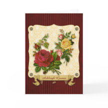 Elegante Vintage rote Rosen Damaskus