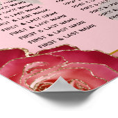 Elegante Vintage Rote Rosen Hochzeitsstift Poster (Ecke)