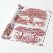Elegante Vintage Rote Stadt Geschenkpapier (Ungerollt)