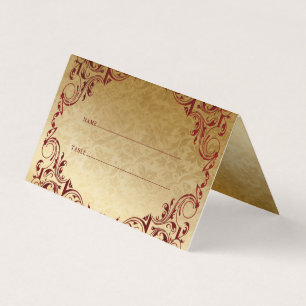 Elegante Vintage Rotgold Tischplatzkarten