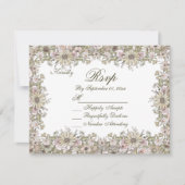 Elegante Vintage RSVP-Karte für botanische Rahmen Einladung (Vorderseite)