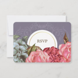 Elegante Vintage RSVP-Karten für Blumenbilder RSVP Karte