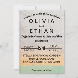 Elegante Vintage Rustikale Abstrakte Hochzeit Einladung