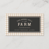 Elegante Vintage Rustikale Gingham Farm Visitenkarte (Vorderseite)