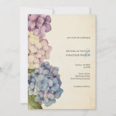 Elegante Vintage Rustikale Pastel Hydrangea Blume Einladung (Vorderseite)