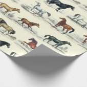 Elegante Vintage Rustikale Pferderassen Geschenkpapier (Ecke)