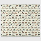Elegante Vintage Rustikale Pferderassen Geschenkpapier (Flach)