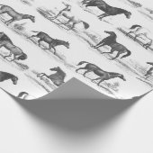 Elegante Vintage Rustikale Pferderassen Geschenkpapier (Ecke)