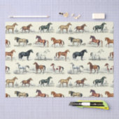 Elegante Vintage Rustikale Pferderassen Seidenpapier (Handwerk)