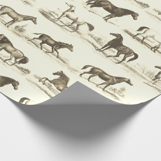 Elegante Vintage Rustikale Rustikale Pferdezucht Geschenkpapier (Ecke)