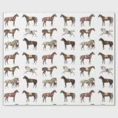 Elegante Vintage Sattelpferde Brown Geschenkpapier (Flach)