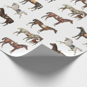 Elegante Vintage Sattelpferde Brown Geschenkpapier (Ecke)