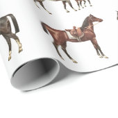 Elegante Vintage Sattelpferde Brown Geschenkpapier (Rolleneckpunkt)