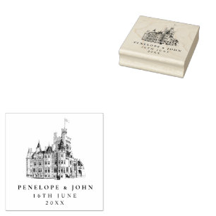 Elegante Vintage-Schloss-Destination-Hochzeit Gummistempel
