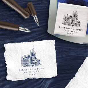Elegante Vintage-Schloss-Destination-Hochzeit Gummistempel