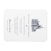 Elegante Vintage-Schloss-Hochzeitseinladung Magnet (Horizontal)