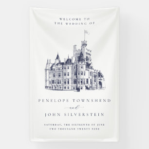 Elegante Vintage-Schloss Zielort-Hochzeit Banner