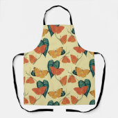 Elegante Vintage Schmetterlinge und Blätter Muster Schürze (Vorderseite)